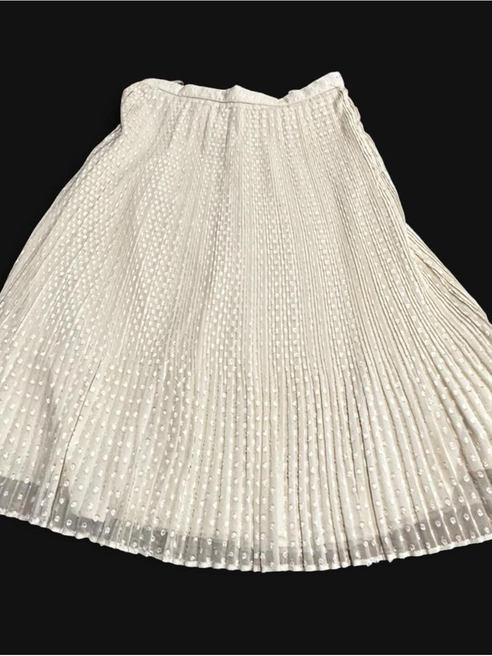Lulu's Ivory Pleated Dot Skirt